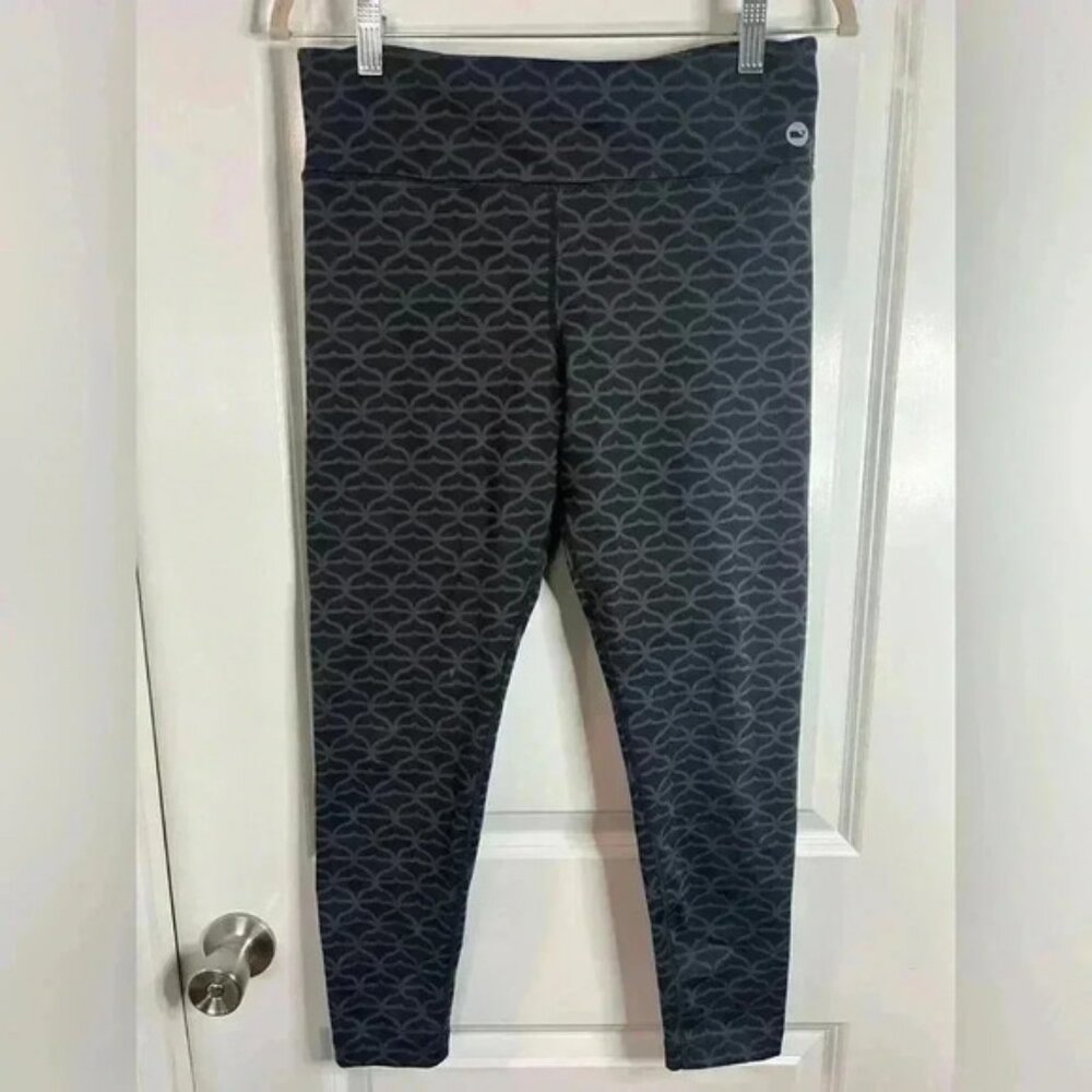 Vineyard Vines Women’s Black & Grey Wail Tail Performance Leggings - Medium